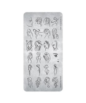 Plaque de Stamping n°23 - Line Art Women