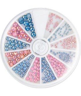 Frosted Rhinestones Pink & Blue 6 sizes 270pcs Magnetic